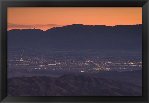 Framed Coachella Valley and Palm Springs from Key&#39;s View, Joshua Tree National Park, California, USA Print