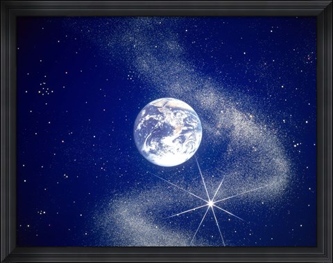 Framed Earth scene from Space Print
