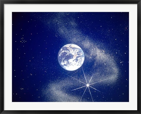 Framed Earth scene from Space Print