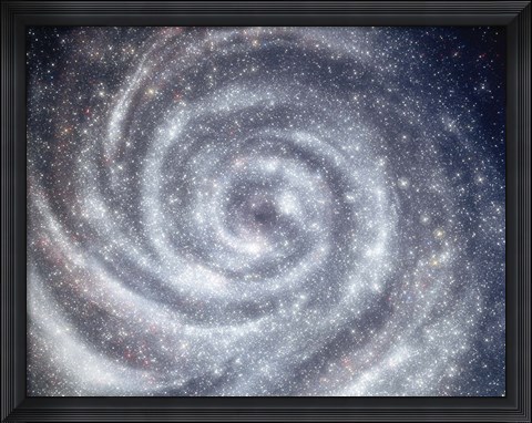 Framed Space, swirling galxy Print