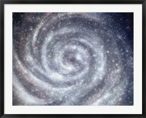 Framed Space, swirling galxy Print