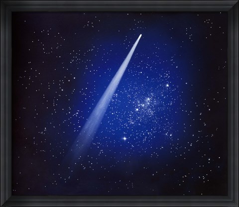 Framed Space, Comet and stars Print