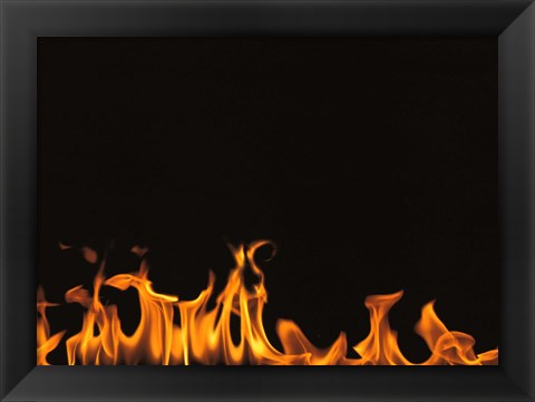 Framed Flames on Black Background Print