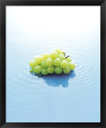 Framed Bunch of Grapes Floating On Water Print