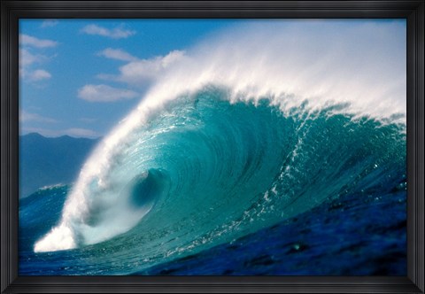 Framed Crahsing Wave (Side View) Print