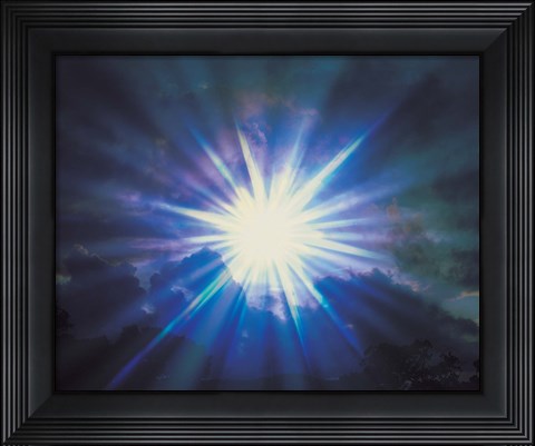 Framed Sun Shinning Through Cloud in Sky, Lens Flare Print