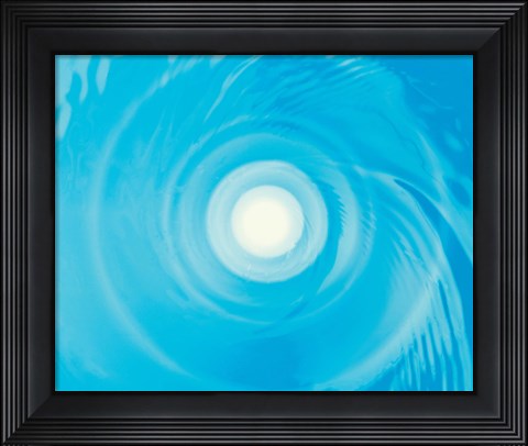 Framed Swirling Water in Blue, Full Frame Print