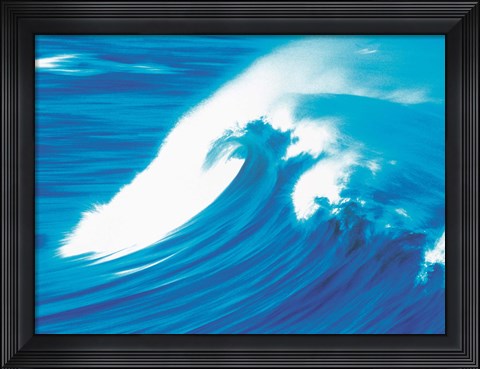 Framed Heavy waves in ocean Print