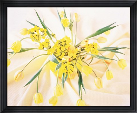 Framed Arranged yellow flowers Print