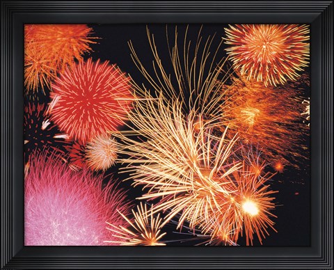 Framed Fireworks display Print