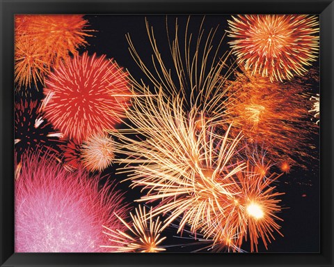 Framed Fireworks display Print