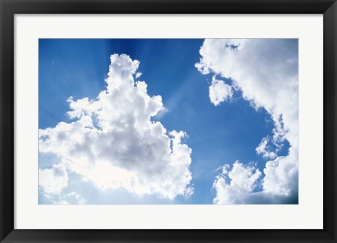 Framed Bright White Clouds in the Sky Print