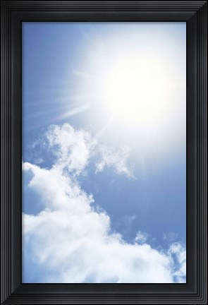 Framed Cloudy Sky, Lens Flare Print
