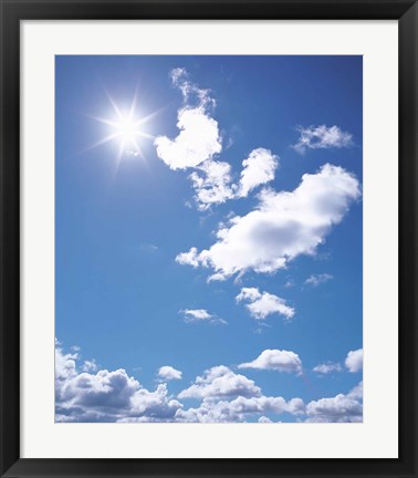 Framed Clouds in Blue Sky, Lens Flare Print