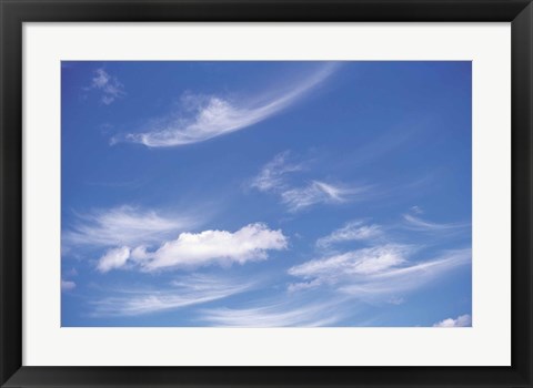 Framed Wispy Clouds in Sky Print