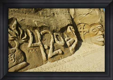 Framed Rock Carvings II Print