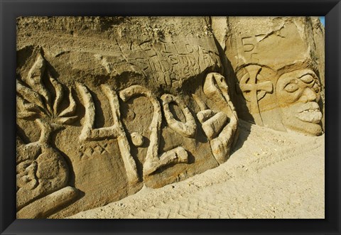 Framed Rock Carvings II Print