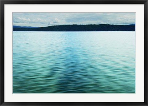 Framed Lake at Dawn, Lake Almanor, California Print