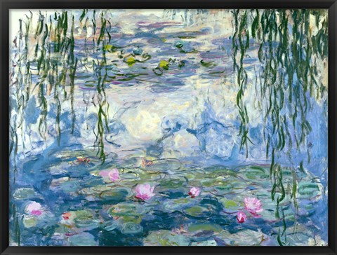 Framed Waterlilies, 1916-19 Print