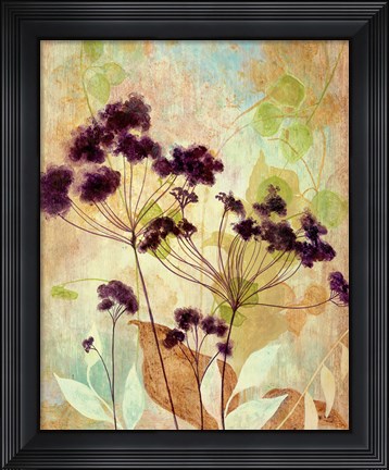 Framed Plum Silhouette I Print