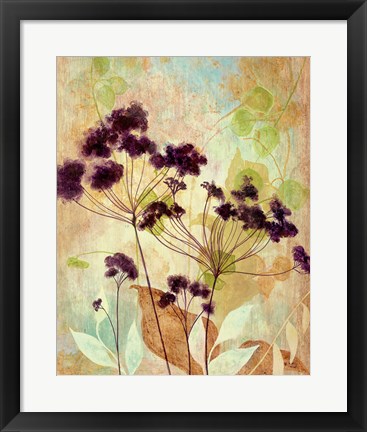 Framed Plum Silhouette I Print