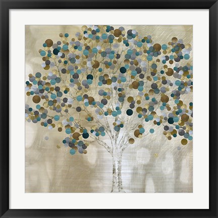 Framed Teal Tree Print