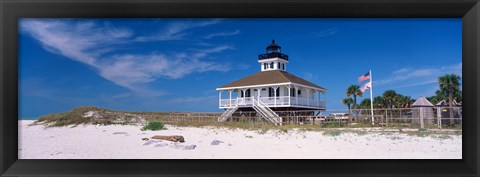 Framed Lighthouse on the beach, Port Boca Grande Lighthouse, Gasparilla Island State Park, Gasparilla Island, Florida, USA Print