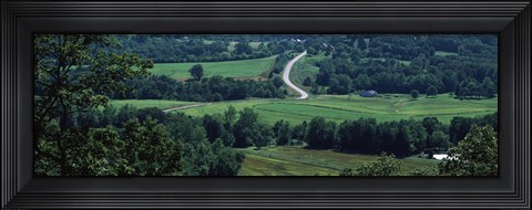 Framed Winding road passing through a landscape, East Central, Missouri, USA Print