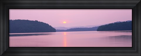 Framed Sunset over mountains, Lake Chatuge, Western North Carolina, North Carolina, USA Print
