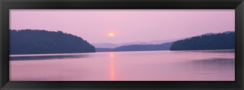 Framed Sunset over mountains, Lake Chatuge, Western North Carolina, North Carolina, USA Print