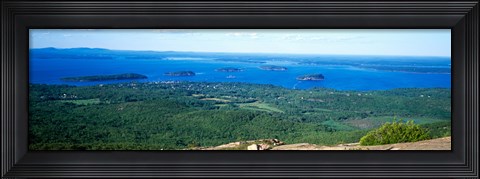 Framed High angle view of a bay, Frenchman Bay, Bar Harbor, Hancock County, Maine, USA Print