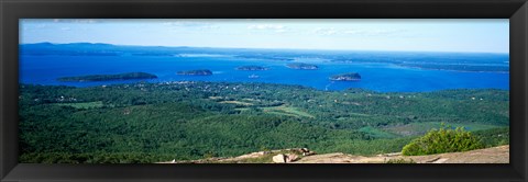 Framed High angle view of a bay, Frenchman Bay, Bar Harbor, Hancock County, Maine, USA Print