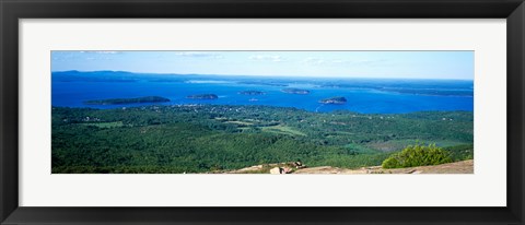 Framed High angle view of a bay, Frenchman Bay, Bar Harbor, Hancock County, Maine, USA Print