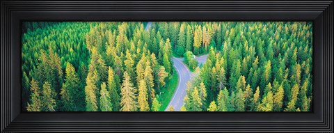 Framed Fall aerial road forest Kuopio Finland Print