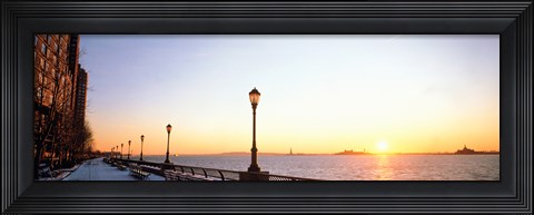Framed Overlooking the Water, New York NY USA Print
