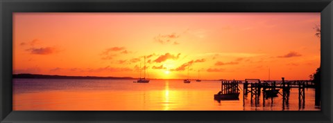 Framed Ocean sunset Bahamas Print