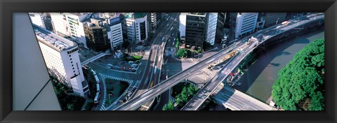 Framed Aerial Akasaka Tokyo Japan Print