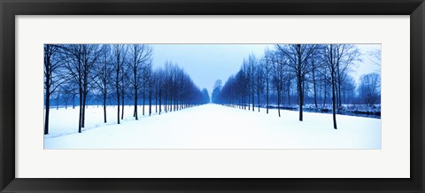 Framed Winter in Schleissheim Bavaria Germany Print