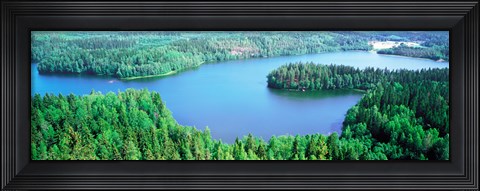 Framed Lakes &amp; forest aerial view Aulanko National Park Finland Print