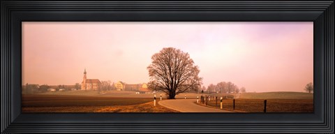 Framed Tree &amp; road Lansberg vicinity Germany Print