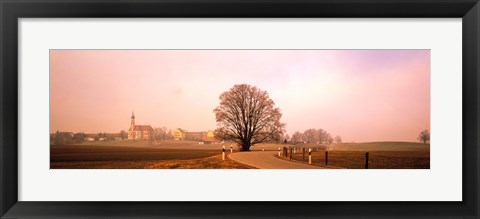 Framed Tree &amp; road Lansberg vicinity Germany Print