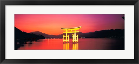 Framed Itsukushima Shrine Otorii Hiroshima Japan Print