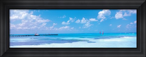 Framed Wind Surfers in Cancun Mexico Print