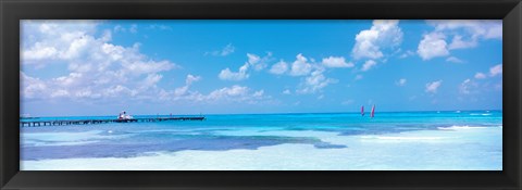 Framed Wind Surfers in Cancun Mexico Print