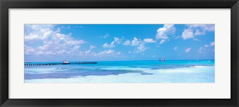 Framed Wind Surfers in Cancun Mexico Print