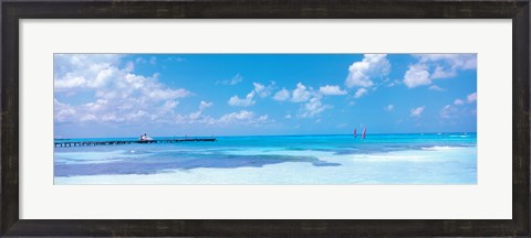 Framed Wind Surfers in Cancun Mexico Print