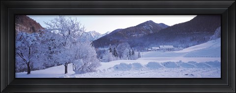 Framed Winter in Ramsau Germany Print