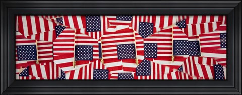 Framed Close-up of American flags Print