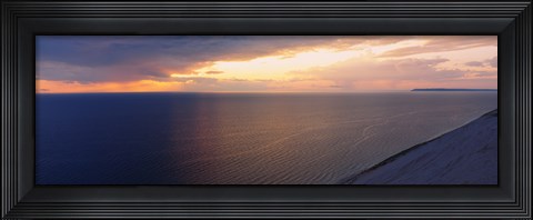 Framed Clouds over a lake at dusk, Lake Michigan, Michigan, USA Print