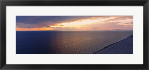 Framed Clouds over a lake at dusk, Lake Michigan, Michigan, USA Print